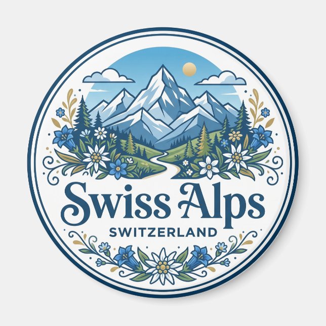Swiss Alps Switzerland Magnet (Front)