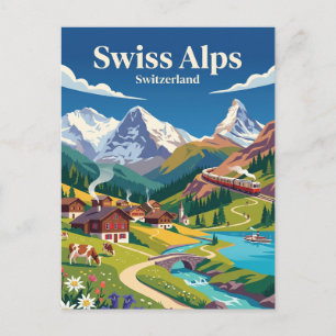 Swiss Alps Switzerland Postcard