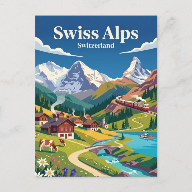 Swiss Alps Switzerland Postcard (Front)