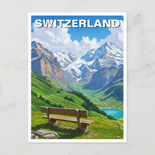 Swiss Alps Switzerland Travel Postcard