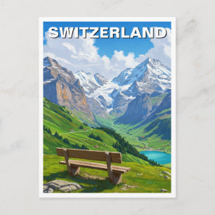 Swiss Alps Switzerland Travel Postcard
