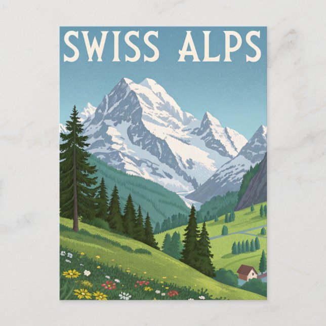 Swiss Alps Travel Postcard (Front)