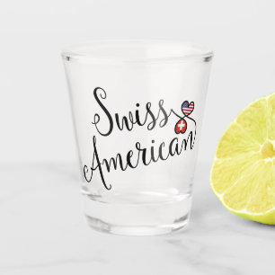 Swiss American Entwined Hearts Shot Glass