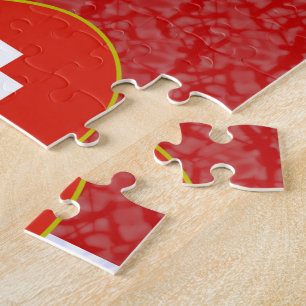 Swiss Angel Blonde Hair Dressed in Flag Jigsaw Puzzle
