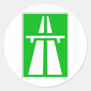 Swiss Autobahn Sign Classic Round Sticker