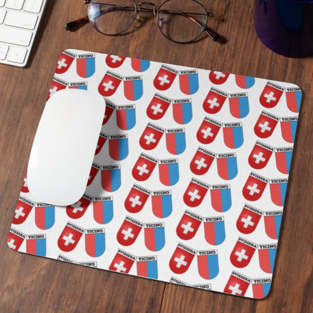 Swiss & Canton Ticino Flags Mouse Mat (Creator Uploaded)