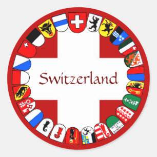 Swiss cantons classic round sticker
