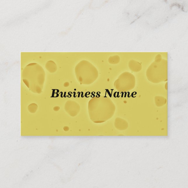 Swiss Cheese Black Background Business Card (Front)
