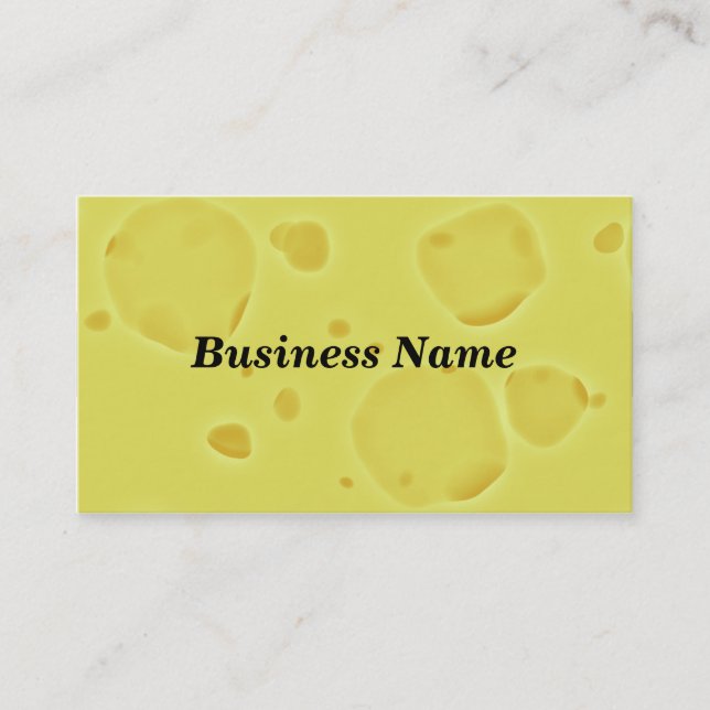 Swiss Cheese Black Background Business Card (Front)