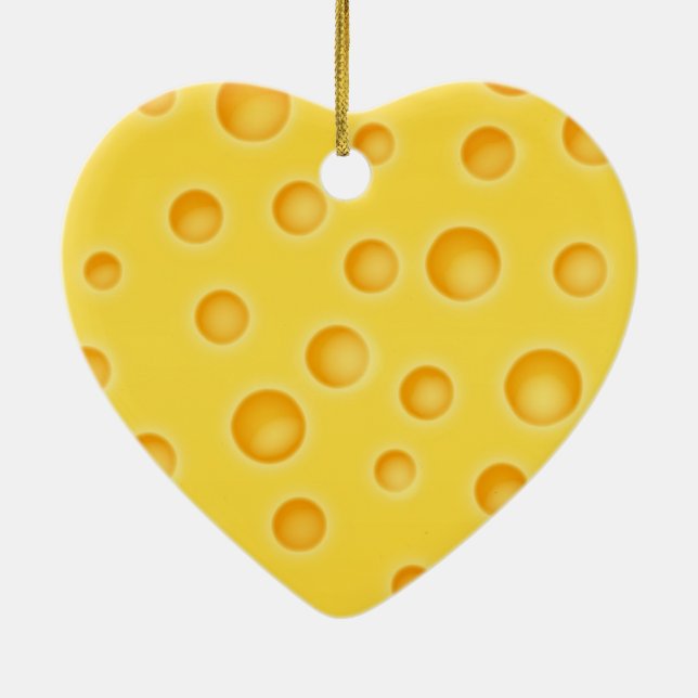 Swiss Cheese Cheezy Texture Pattern Ceramic Tree Decoration (Back)
