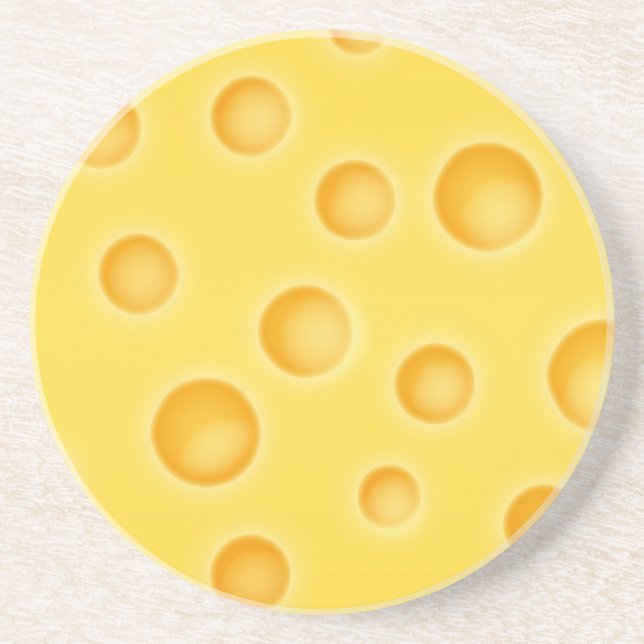 Swiss Cheese Cheezy Texture Pattern Coaster (Front)