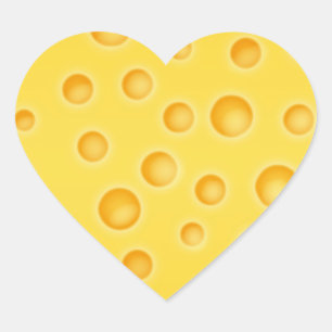 Swiss Cheese Cheezy Texture Pattern Heart Sticker