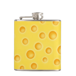 Swiss Cheese Cheezy Texture Pattern Hip Flask