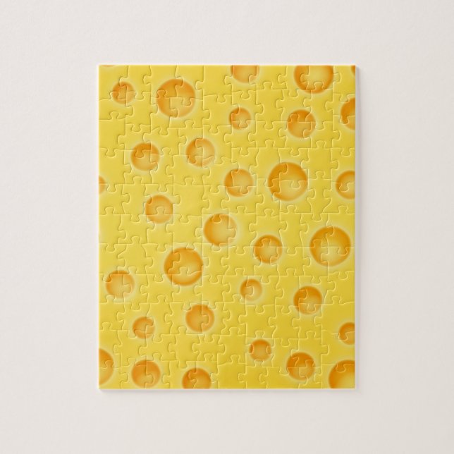Swiss Cheese Cheezy Texture Pattern Jigsaw Puzzle (Vertical)