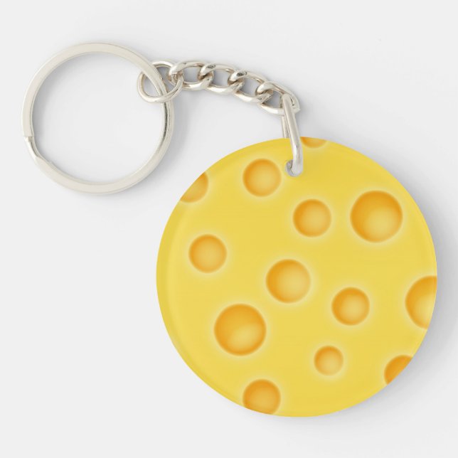 Swiss Cheese Cheezy Texture Pattern Key Ring (Front)