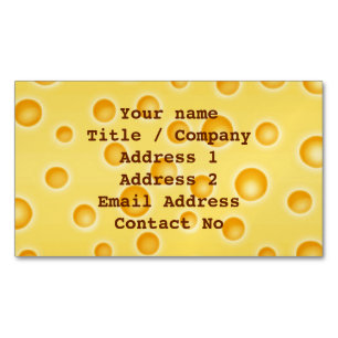 Swiss Cheese Cheezy Texture Pattern Magnetic Business Card