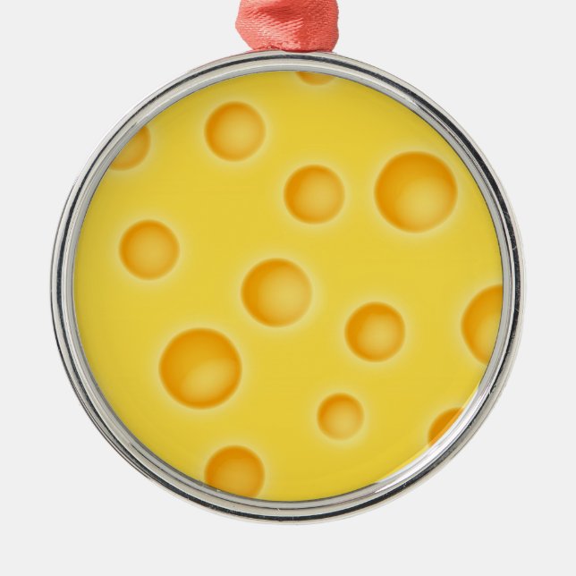 Swiss Cheese Cheezy Texture Pattern Metal Tree Decoration (Front)