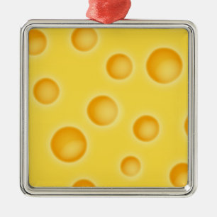 Swiss Cheese Cheezy Texture Pattern Metal Tree Decoration