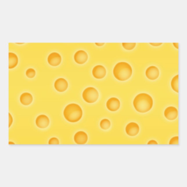 Swiss Cheese Cheezy Texture Pattern Rectangular Sticker (Front)