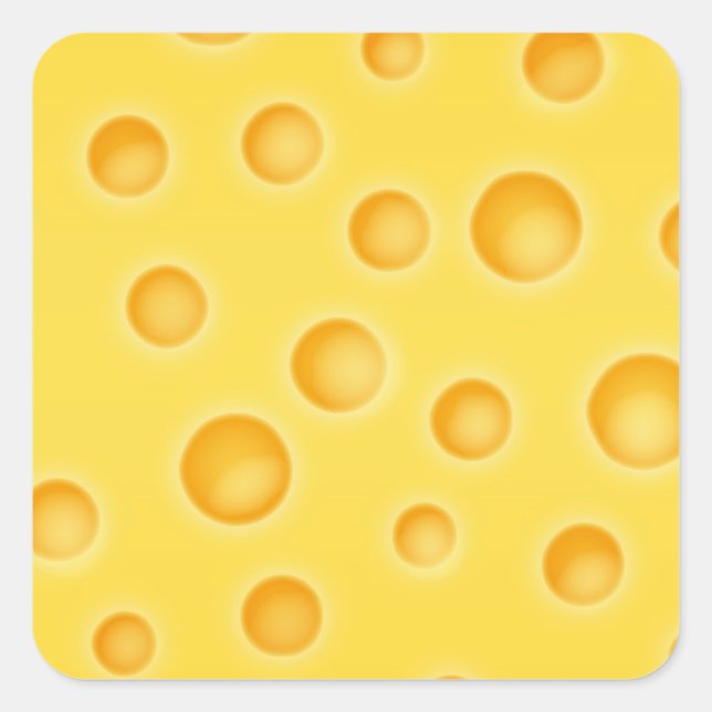 Swiss Cheese Cheezy Texture Pattern Square Sticker (Front)