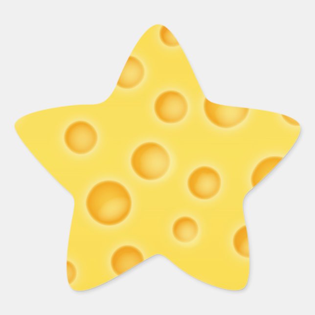 Swiss Cheese Cheezy Texture Pattern Star Sticker (Front)