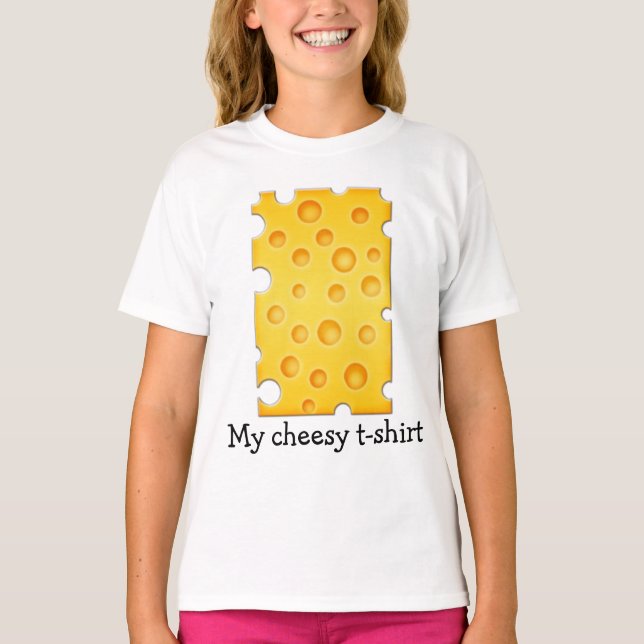 Swiss Cheese Cheezy Texture Pattern T-Shirt (Front)