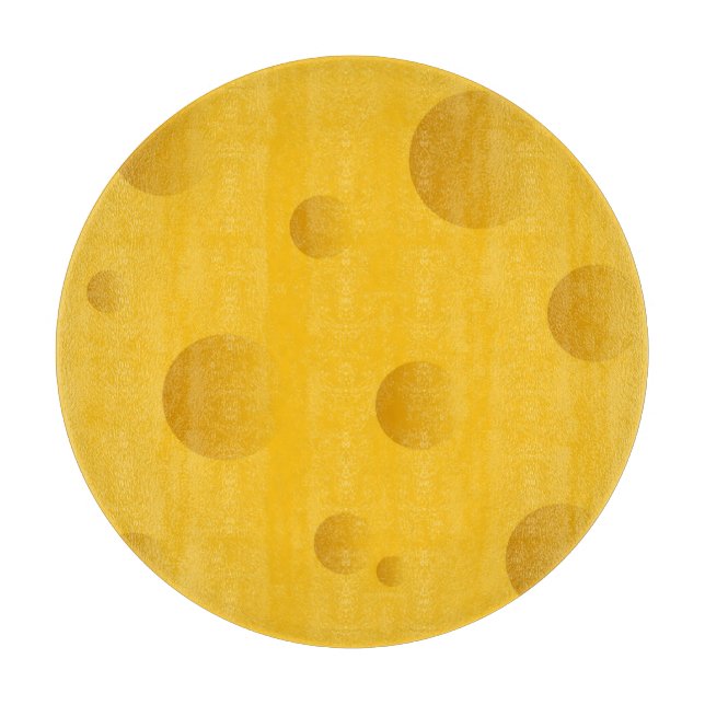 Swiss cheese glass cutting board | round (Front)