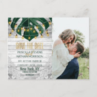 Swiss Cheese Leaf String Light Lace Gold Save Date
