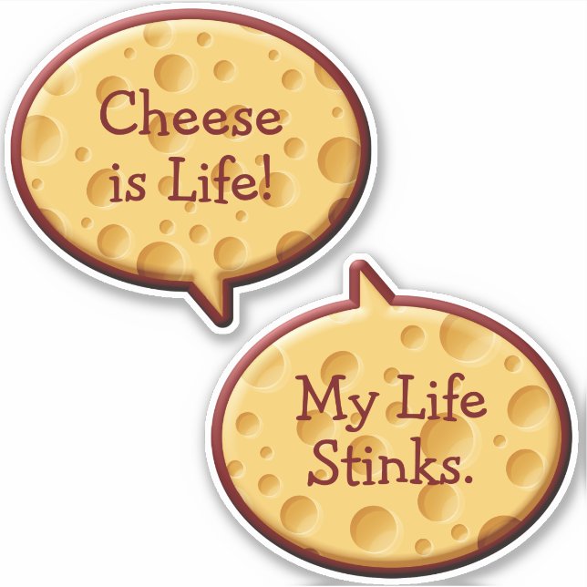 Swiss Cheese Speech Bubbles Sticker Set (Front)