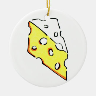 SWISS CHEESE WEDGE ROUND ORNAMENT