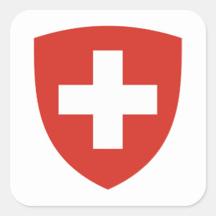 Swiss Coat of Arms, Flag of Switzerland Square Sticker