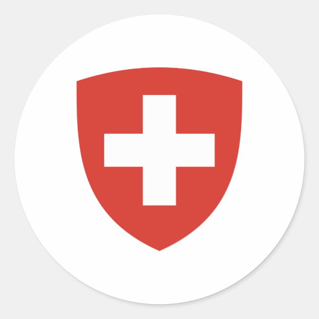 Swiss Coat of Arms Shield Classic Round Sticker (Front)