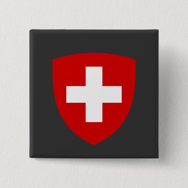 Swiss Coat of Arms - Switzerland Souvenir 15 Cm Square Badge (Front)
