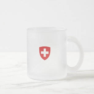 Swiss Coat of Arms - Switzerland Souvenir Frosted Glass Coffee Mug