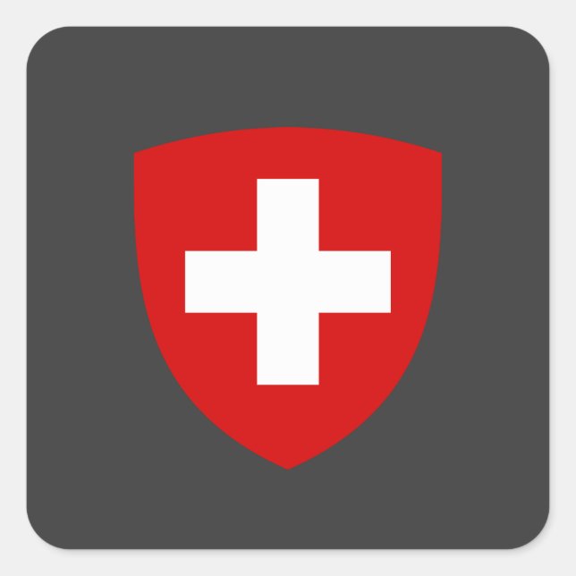 Swiss Coat of Arms - Switzerland Souvenir Square Sticker (Front)