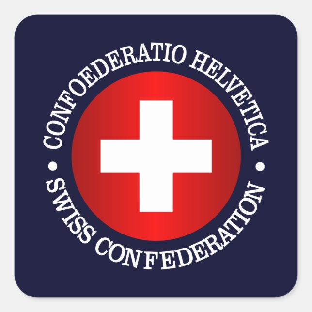 Swiss Confederation Square Sticker (Front)