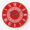 Swiss Country Red and White Elegant Kitchen Clock