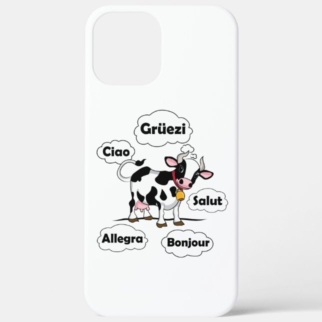 Swiss Cow Grüezi Bonjour Ciao Switzerland Travel Case-Mate iPhone Case (Back)