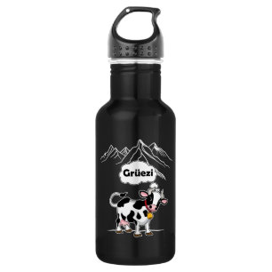 Swiss Cow - Grüezi - Switzerland Travel 532 Ml Water Bottle