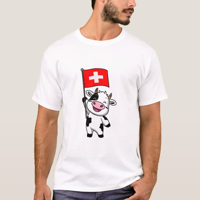 Swiss cow men basic T-shirt (Front)