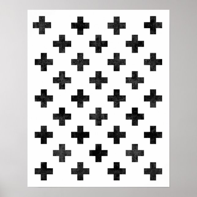 Swiss cross pattern art print Modern minimalist (Front)