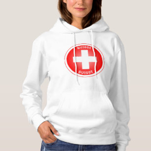 Swiss Cross Suisse Circle Shape Hoodie