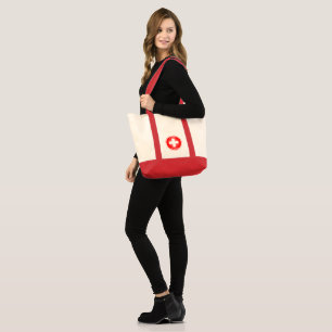 Swiss Cross Svizzera Circle Shape Tote Bag