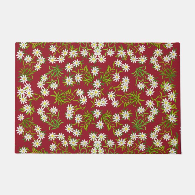 Swiss Edelweiss Alpine Flowers Doormat (Front)