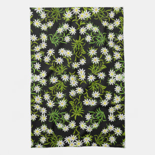Swiss Edelweiss Alpine Flowers Kitchen Towel