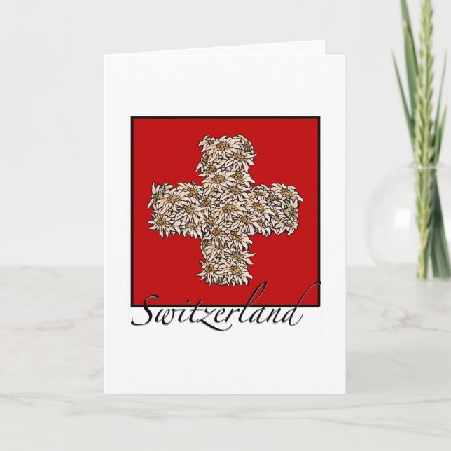 Swiss Edelweiss Cross Card (Front)