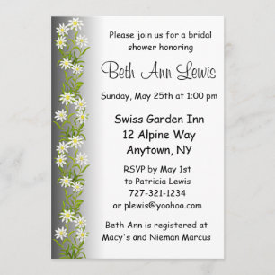 Swiss Edelweiss Flowers Bridal Shower Invitation