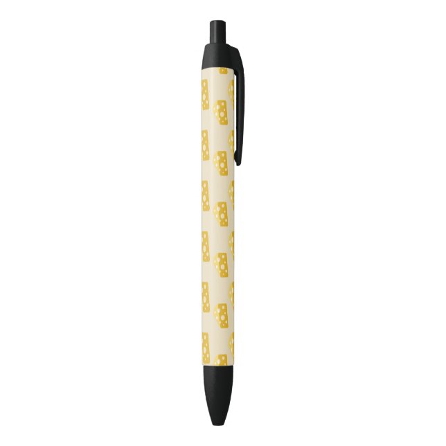 Swiss Emmental Yellow Food Lover Pattern Queso Black Ink Pen (Bottom (Vertical))