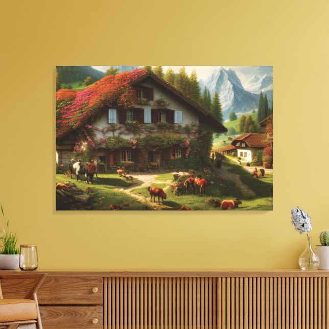 Swiss Farmhouse Canvas Print (Insitu(LivingRoom))