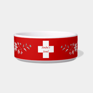 Swiss flag and edelweiss bowl